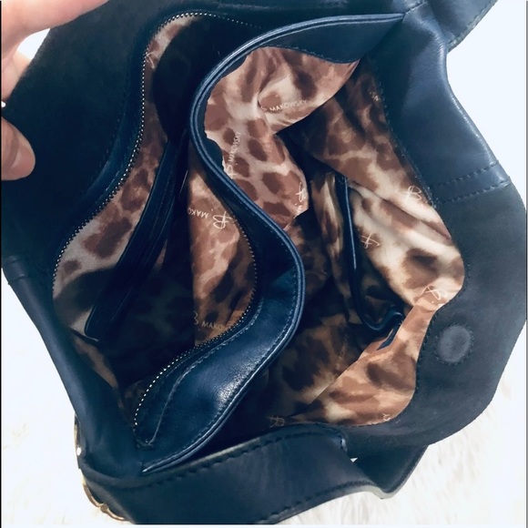 Leather B Makowsky shoulder Hand bag satchel blue - Picture 6 of 14